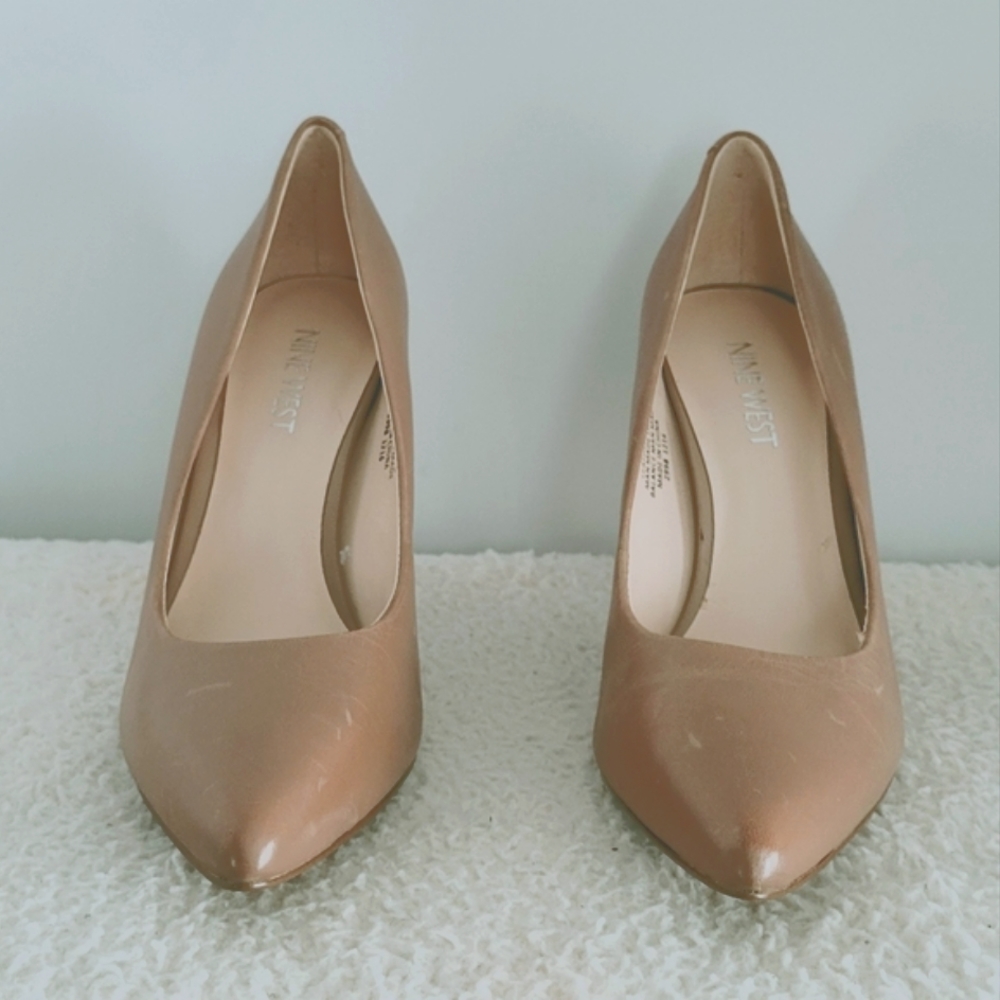 Nine West Garisono Pointed High Heel Shoes Tan Size 6 - Picture 3 of 11